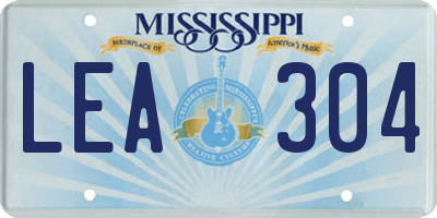 MS license plate LEA304