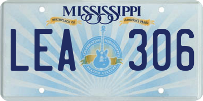 MS license plate LEA306