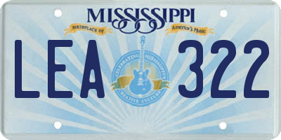 MS license plate LEA322