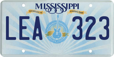 MS license plate LEA323
