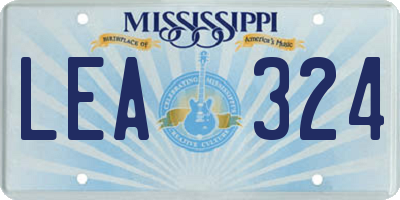 MS license plate LEA324