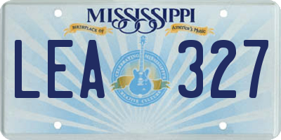 MS license plate LEA327