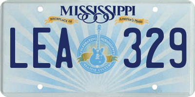 MS license plate LEA329