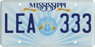 MS license plate LEA333