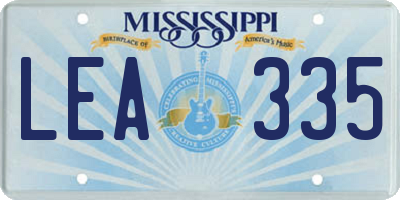 MS license plate LEA335