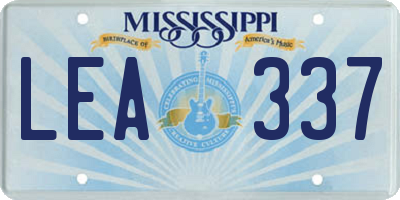 MS license plate LEA337