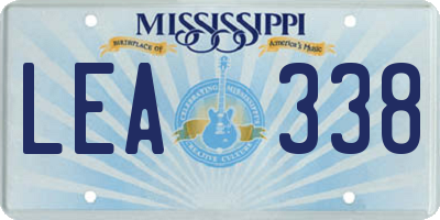 MS license plate LEA338