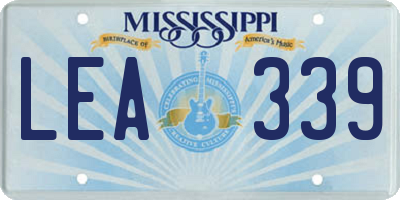 MS license plate LEA339