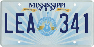 MS license plate LEA341