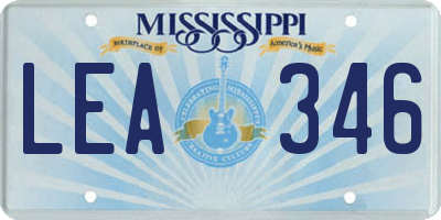 MS license plate LEA346