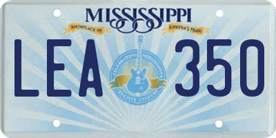 MS license plate LEA350