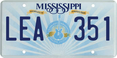MS license plate LEA351