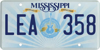 MS license plate LEA358