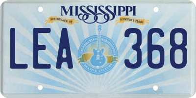 MS license plate LEA368