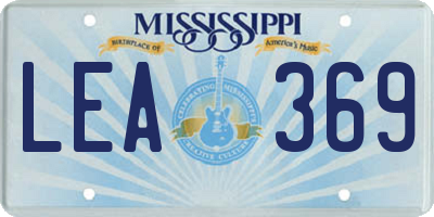 MS license plate LEA369