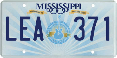 MS license plate LEA371