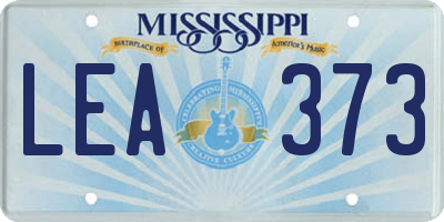 MS license plate LEA373