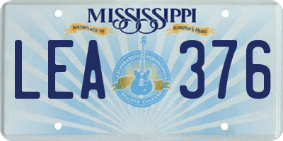 MS license plate LEA376
