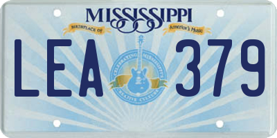 MS license plate LEA379