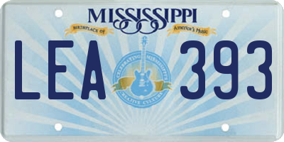 MS license plate LEA393