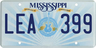 MS license plate LEA399