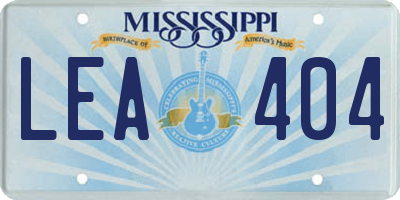 MS license plate LEA404