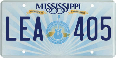 MS license plate LEA405