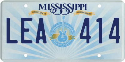MS license plate LEA414
