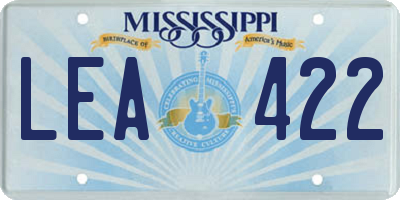 MS license plate LEA422