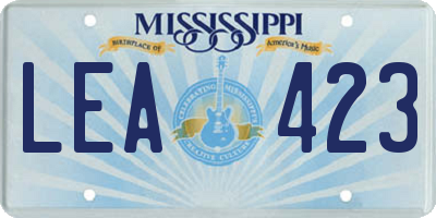 MS license plate LEA423