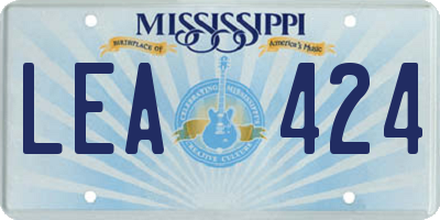 MS license plate LEA424