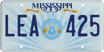 MS license plate LEA425