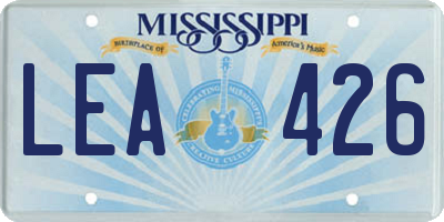 MS license plate LEA426
