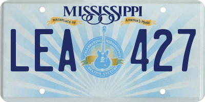 MS license plate LEA427