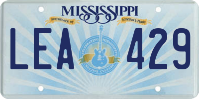 MS license plate LEA429