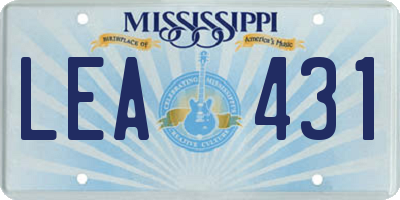 MS license plate LEA431