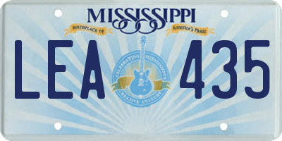 MS license plate LEA435