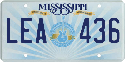 MS license plate LEA436