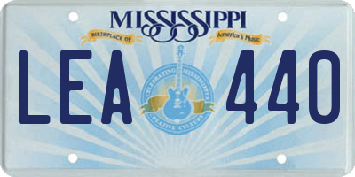 MS license plate LEA440
