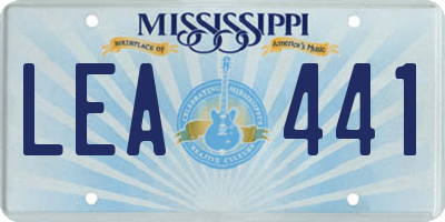 MS license plate LEA441