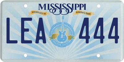 MS license plate LEA444