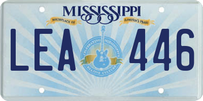 MS license plate LEA446