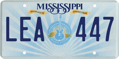 MS license plate LEA447