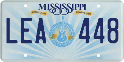 MS license plate LEA448