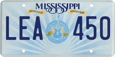 MS license plate LEA450