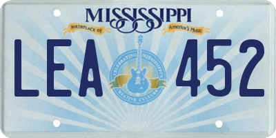 MS license plate LEA452