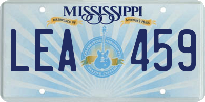 MS license plate LEA459