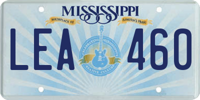 MS license plate LEA460