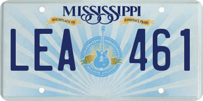 MS license plate LEA461