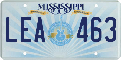 MS license plate LEA463